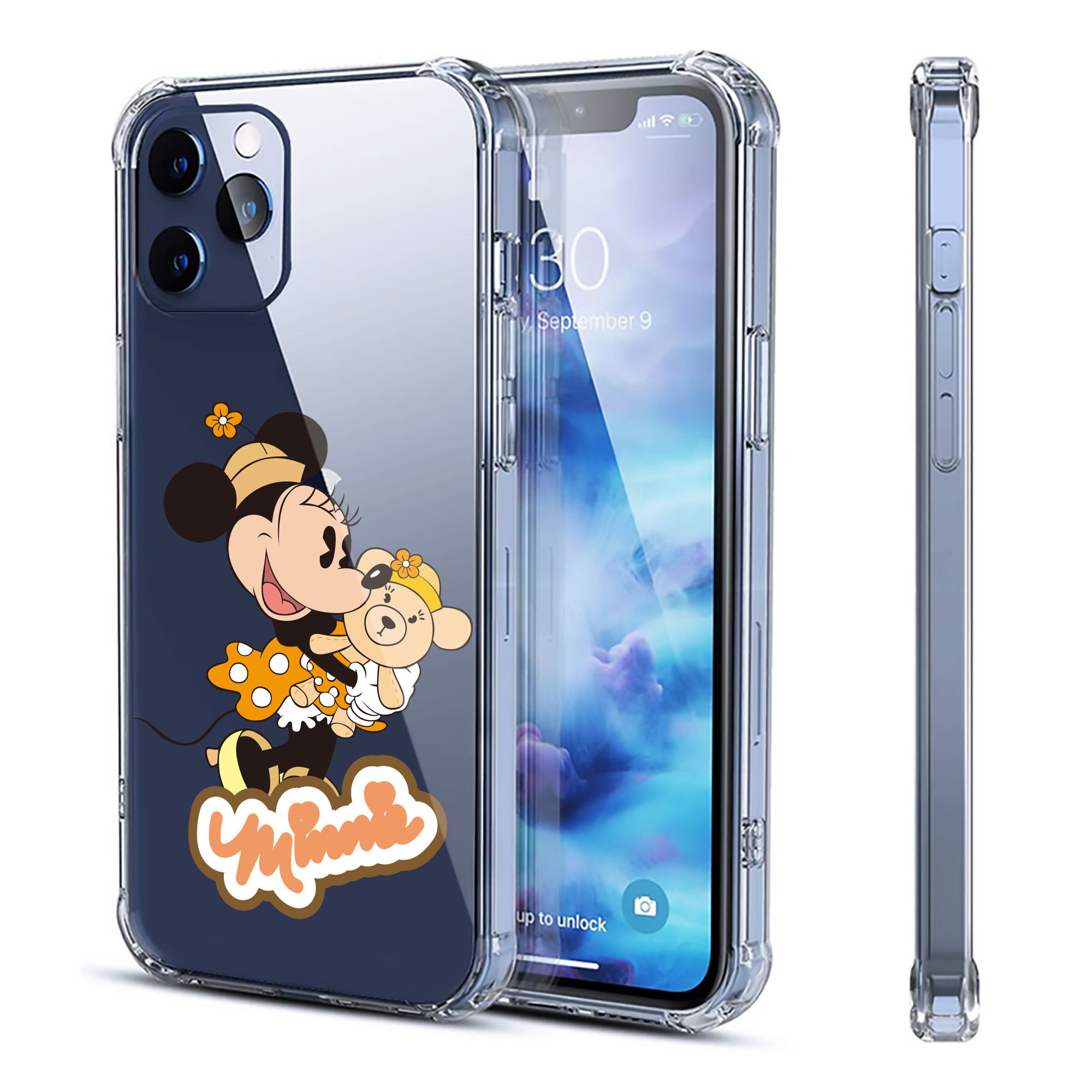 （画像用） ミッキーマウス Mickey Mouse 【iPhone 12シリーズ対応】透明スマホケース（クリアソフトケース）